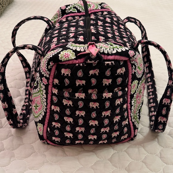 Vera Bradley Black and Pink Elephant Travel Bag - Picture 6 of 7